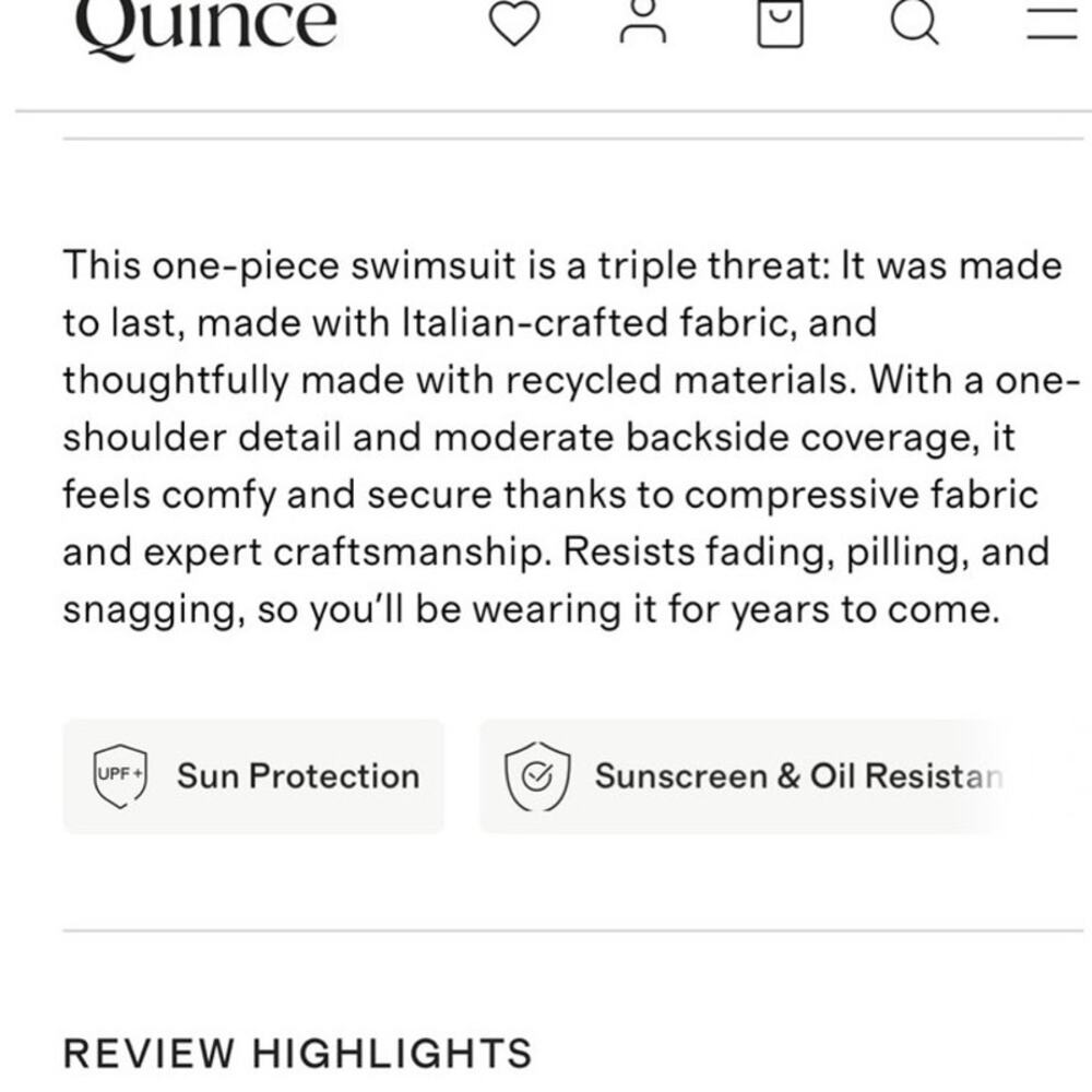 Quince Italian One Shoulder One-Piece Swimsuit in Palm Green Size Small - Picture 3 of 9